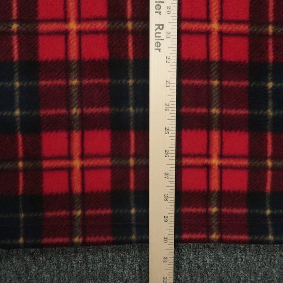 Lauren Ralph Lauren Hoodie Womens Large Red Plaid Oversized Flannel Sweater - Picture 9 of 9